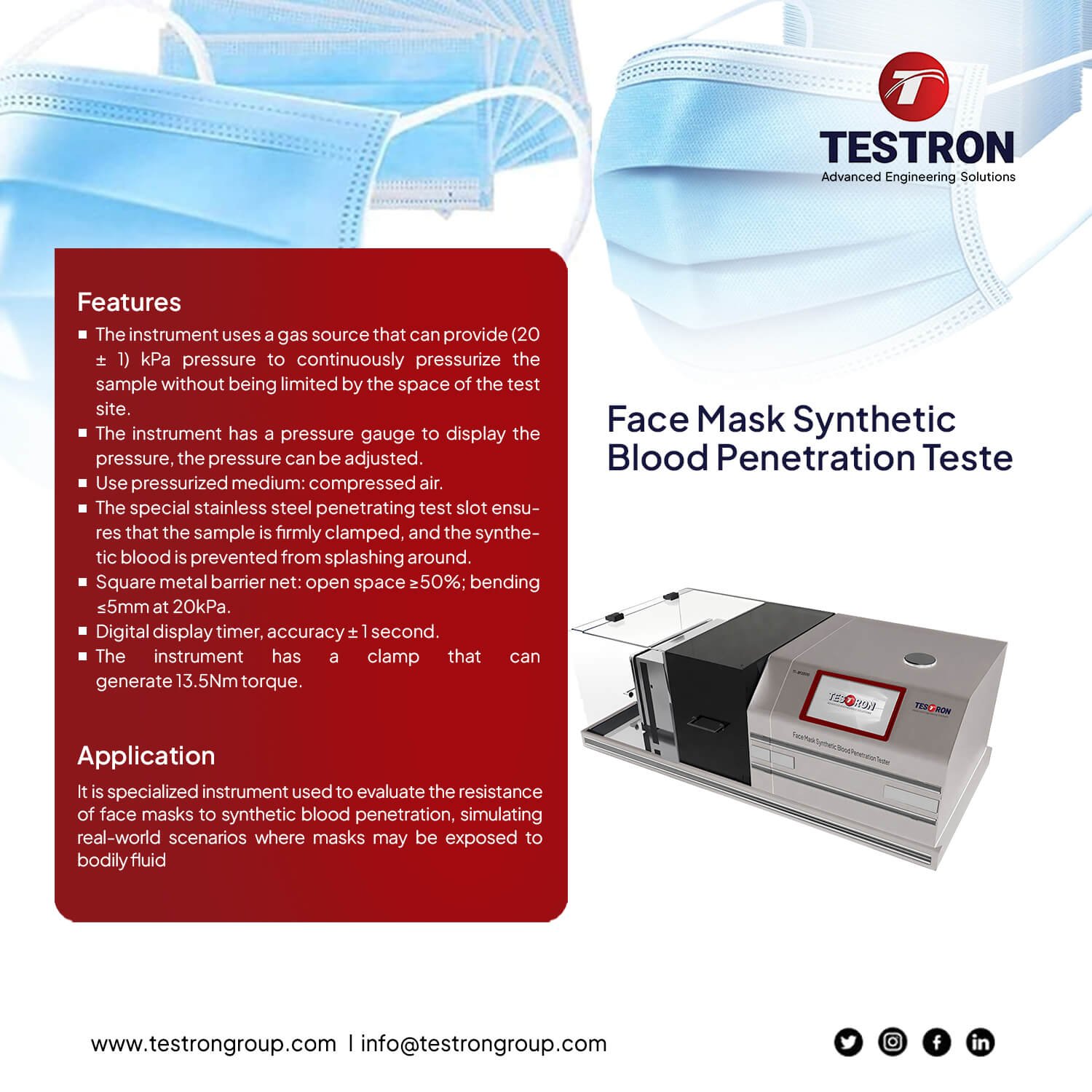 TT-BF20010 Face Mask Synthetic Blood Penetration Tester face Mask Synthetic Blood Penetration Tester, synthetic blood penetration tester, face mask synthetic blood penetration tester