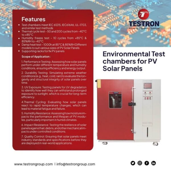 Environmental Test chambers for PV Solar Panels