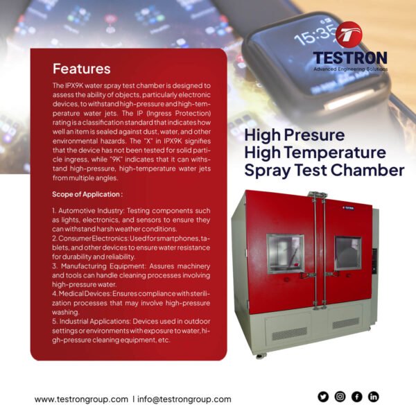 Testron-IPX9K High Pressure High Temperature Water Spray Test Chamber