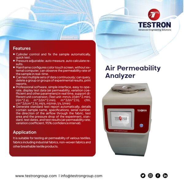 Air Permeability Analyzer, mask Air Permeability tester, Fabric Air Permeability Testing equipment, Fabric Air Permeability Testing Machine