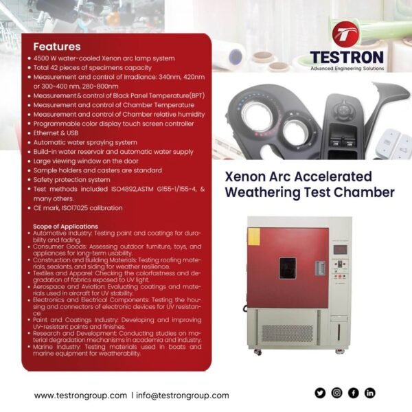 Xenon Arc Accelerated Weathering Test Chamber