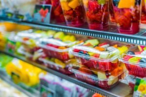 Fruits packaged in a refrigerator after testing with Testron's packaging testing equipment