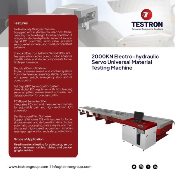 TT-EH2000 2000KN Electro-hydraulic Servo Universal Material Testing Machine