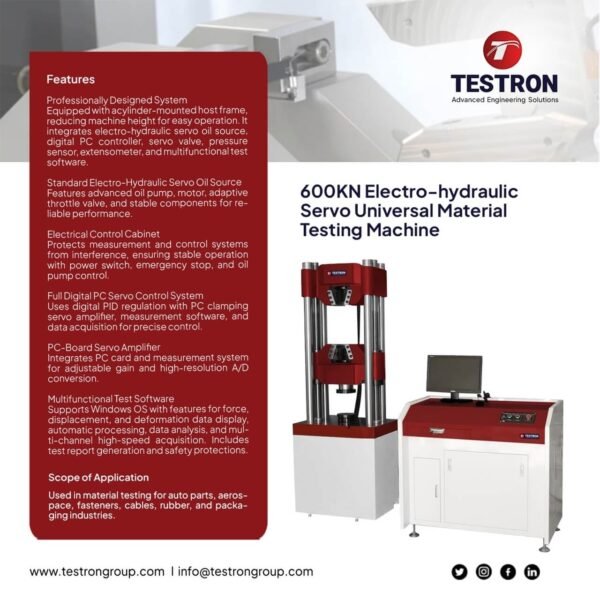 TT-EH0600 600KN Electro-hydraulic Servo Universal Material Testing Machine