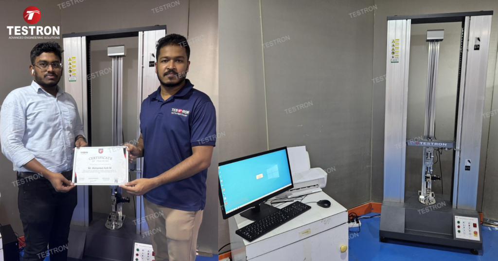 Melt Kanz Chemical lab with installed benchtop double column universal testing machine