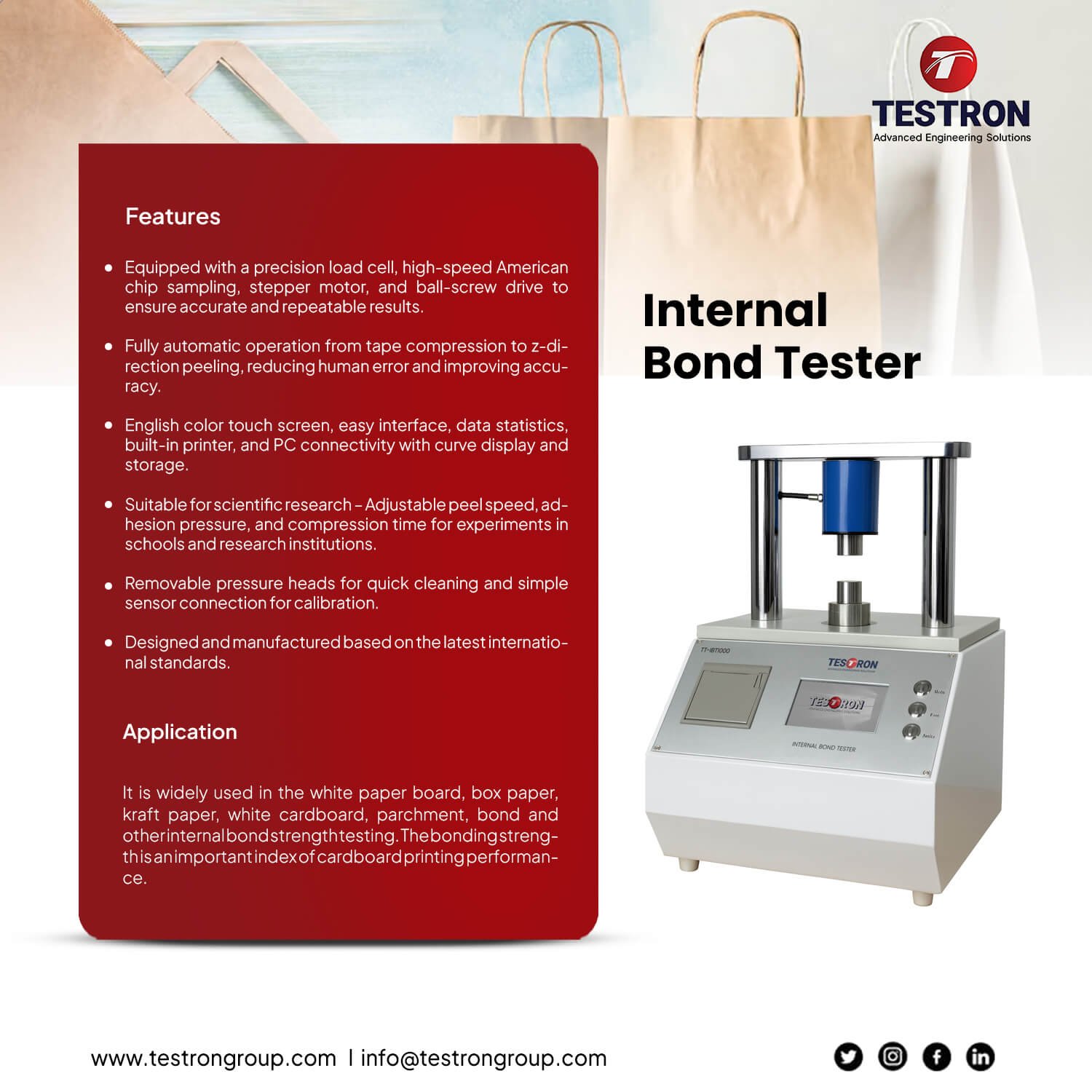 TT-IBT1000 Internal Bond Tester TT-IBT1000 Internal Bond Tester