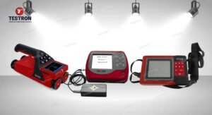 Testron TT-RD800 rebar detector machine used for locating rebar in concrete on a construction site.