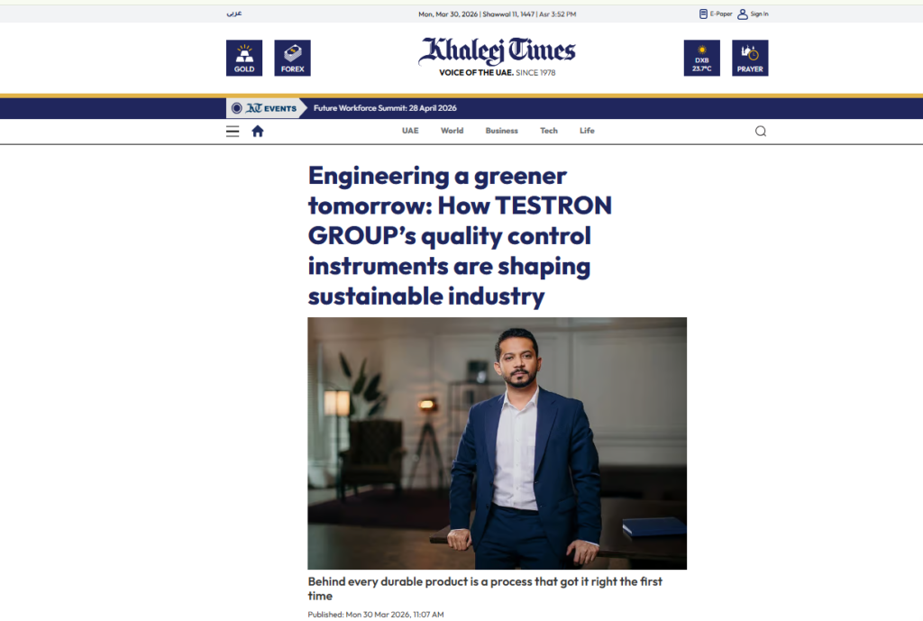 Engineering a Greener Tomorrow Testron Featured in Khaleej Times