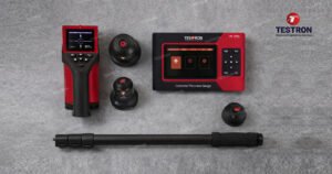 Concrete thickness gauge measuring concrete slab thickness in Canada