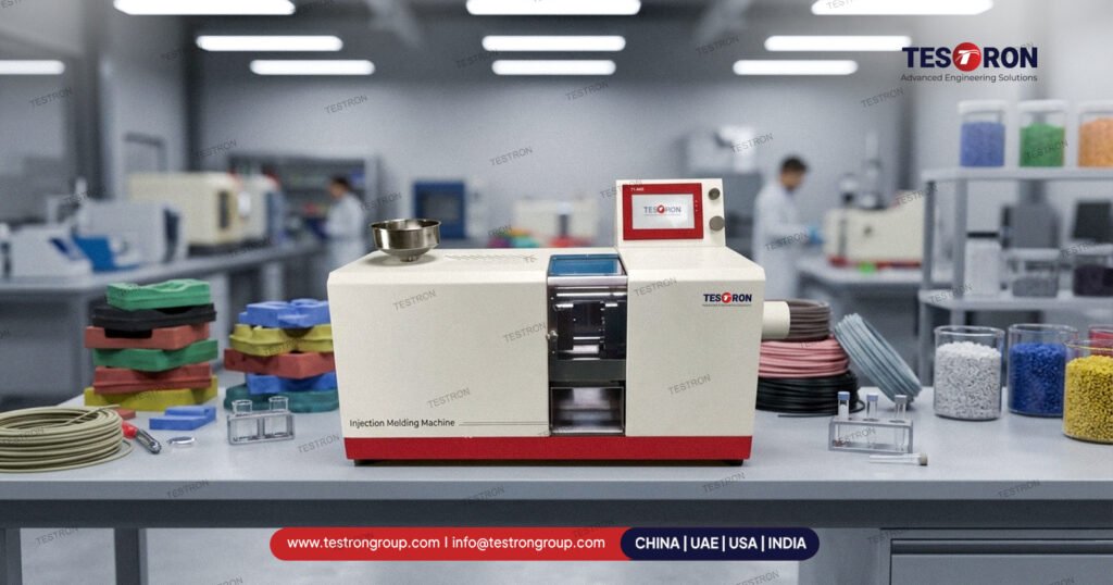 Plastic Injection Molding Machine in France Testron TT-IMM benchtop model