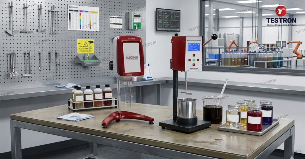 Types of viscometers and calibration process for accurate viscosity testing in Spain